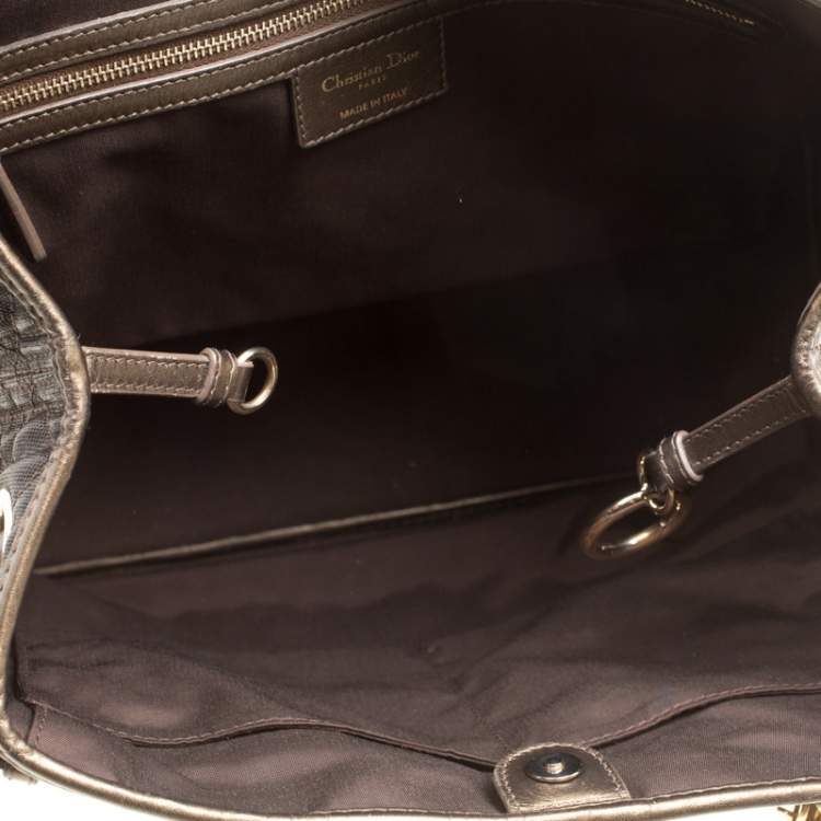 Pre Owned Dior Bronze Coated Canvas Medium Panarea Shopper Tote