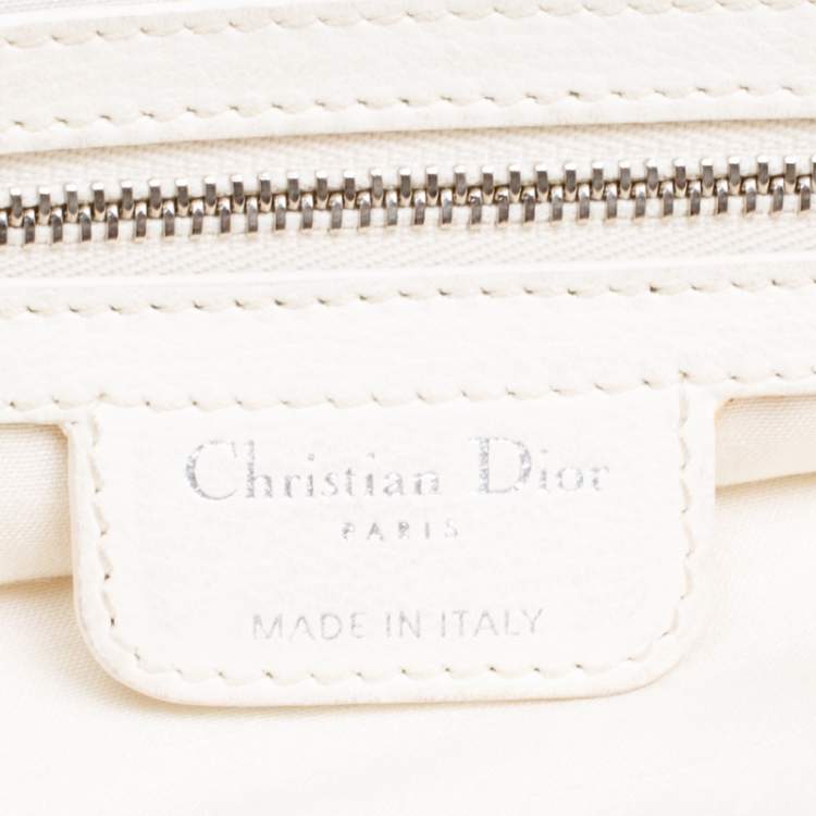 Pre Owned Dior Cream Leather Croisette Hobo