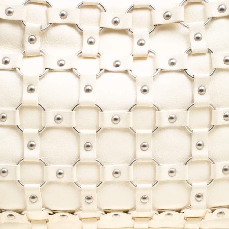 Pre Owned Dior Cream Leather Croisette Hobo