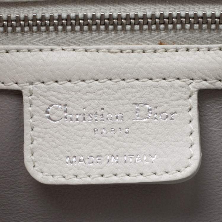 Pre Owned Dior White Leather My Dior Frame Satchel