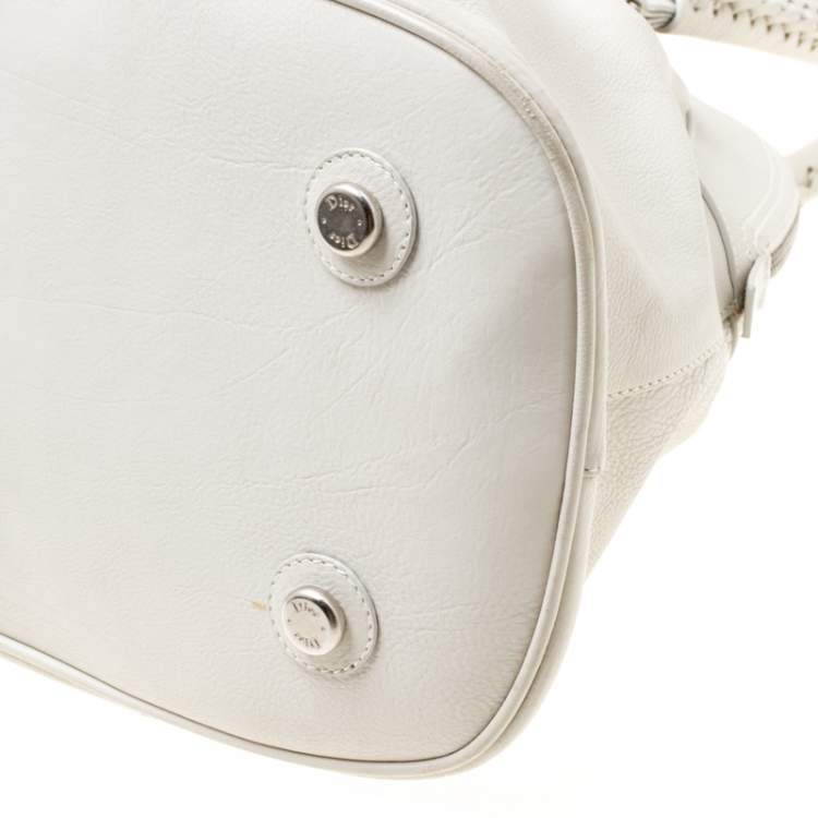 Pre Owned Dior White Leather My Dior Frame Satchel