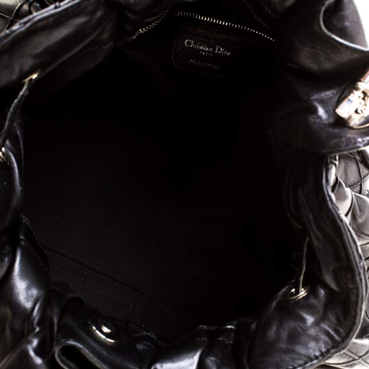 Pre Owned Dior Black Leather Large Cannage Le Trente Hobo 