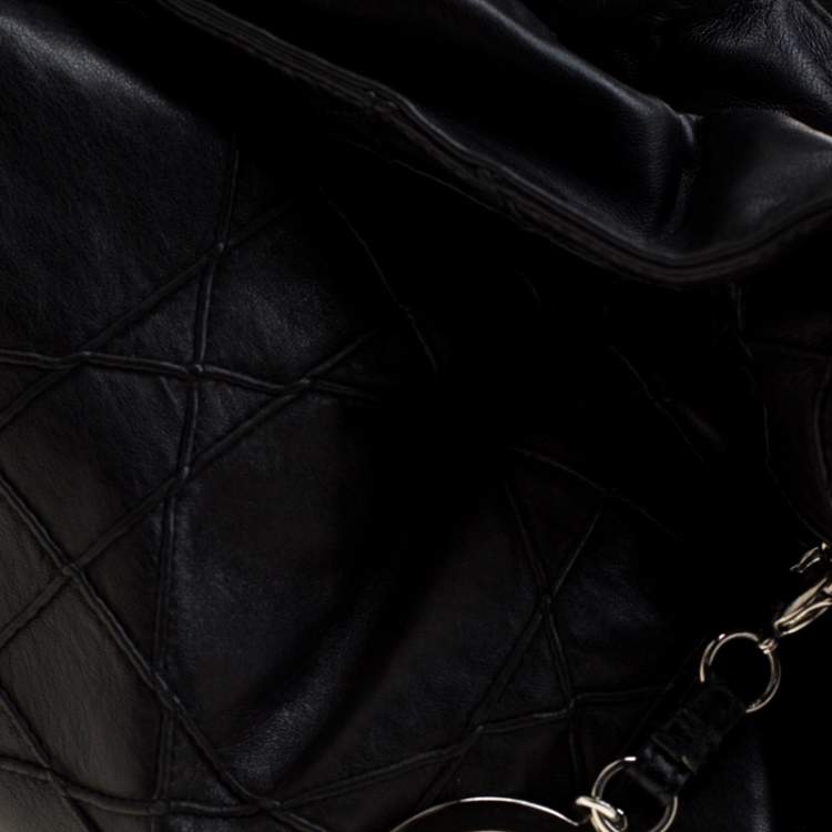 Pre Owned Dior Black Leather Large Cannage Le Trente Hobo 