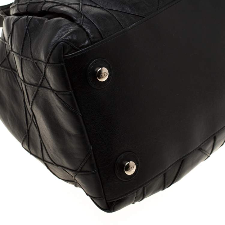 Pre Owned Dior Black Leather Large Cannage Le Trente Hobo 