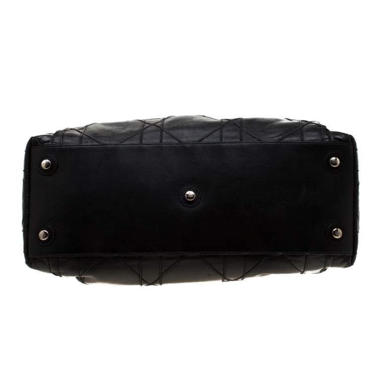 Pre Owned Dior Black Leather Large Cannage Le Trente Hobo 