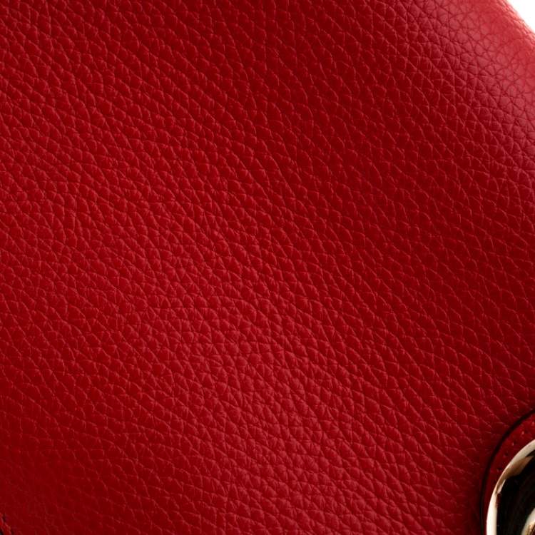 Pre Owned Dior Red Leather Medium Be Dior Top Handle Bag