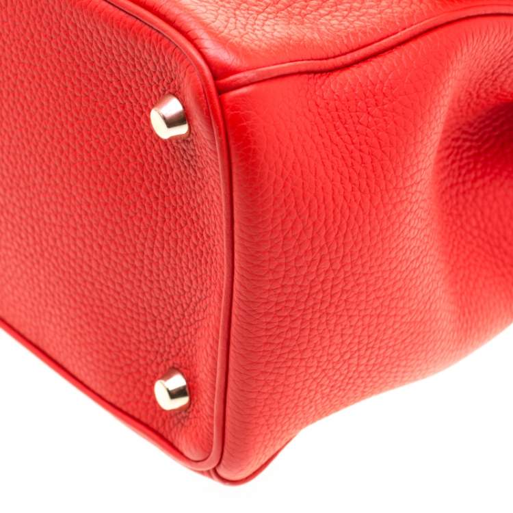 Pre Owned Dior Red Leather Medium Be Dior Top Handle Bag