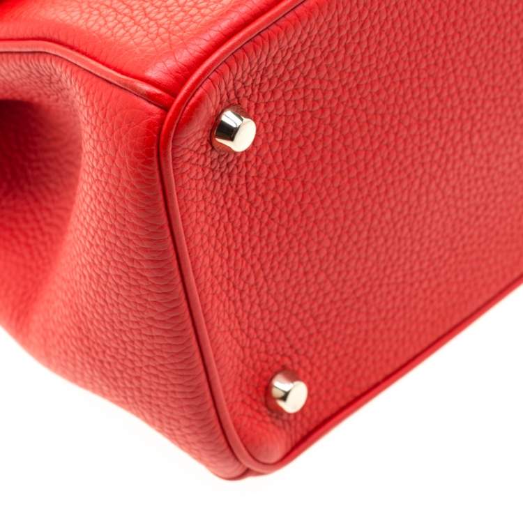 Pre Owned Dior Red Leather Medium Be Dior Top Handle Bag