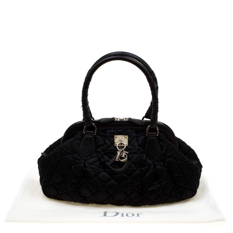 Pre Owned Dior Black Cannage Nylon Charming Doctor Satchel