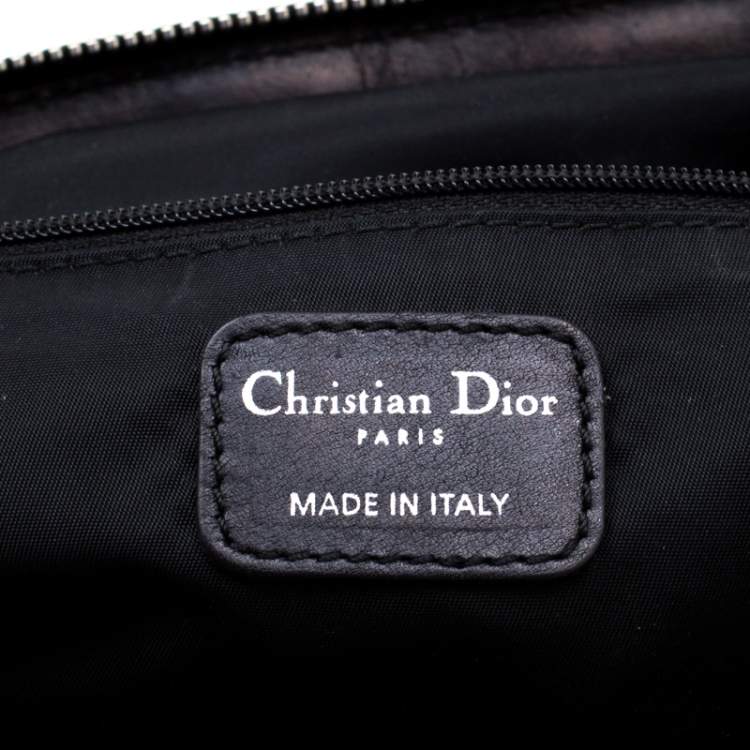Pre Owned Dior Black Cannage Nylon Charming Doctor Satchel