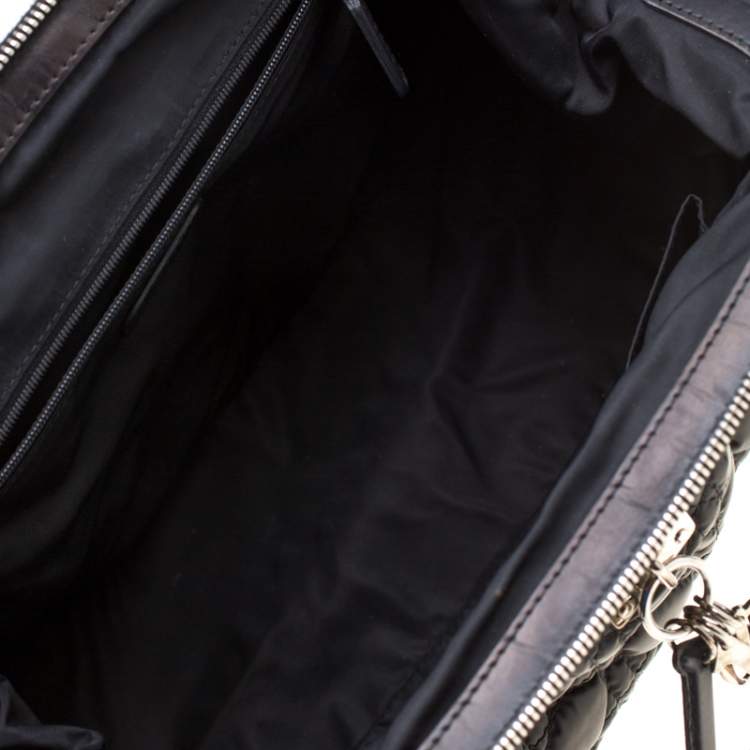 Pre Owned Dior Black Cannage Nylon Charming Doctor Satchel