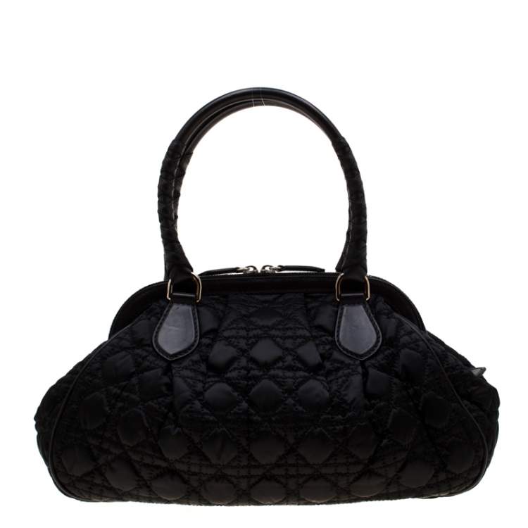 Pre Owned Dior Black Cannage Nylon Charming Doctor Satchel