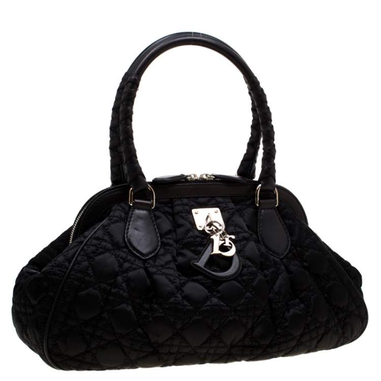 Pre Owned Dior Black Cannage Nylon Charming Doctor Satchel