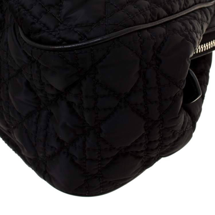 Pre Owned Dior Black Cannage Nylon Charming Doctor Satchel