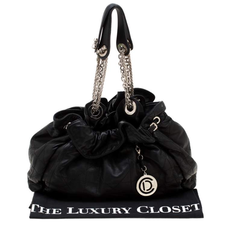 Pre Owned Dior Black Cannage Leather Le Trente Hobo