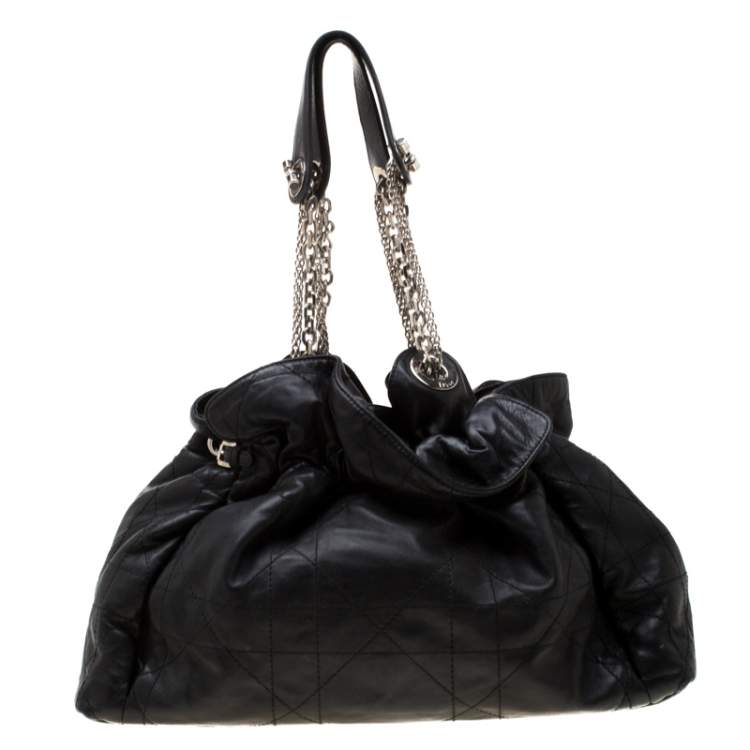 Pre Owned Dior Black Cannage Leather Le Trente Hobo
