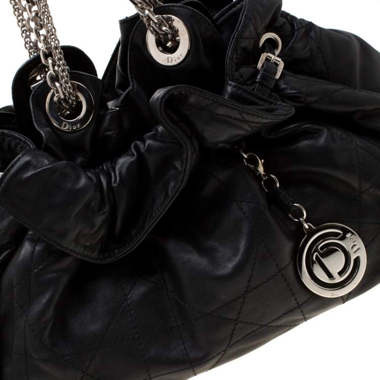 Pre Owned Dior Black Cannage Leather Le Trente Hobo