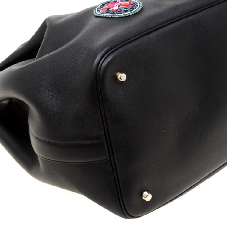 Pre Owned Dior Black Leather Diorific Patch Bucket Bag