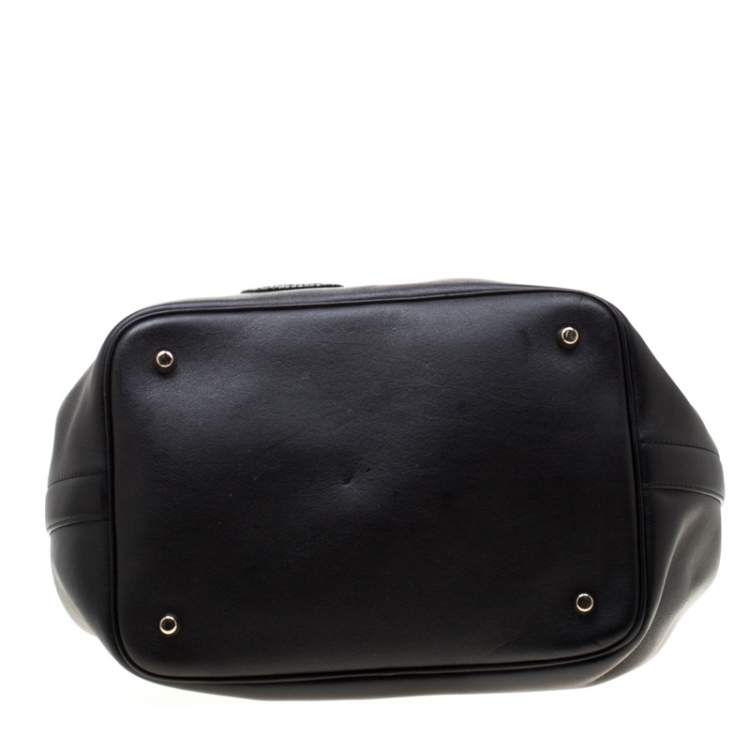 Pre Owned Dior Black Leather Diorific Patch Bucket Bag