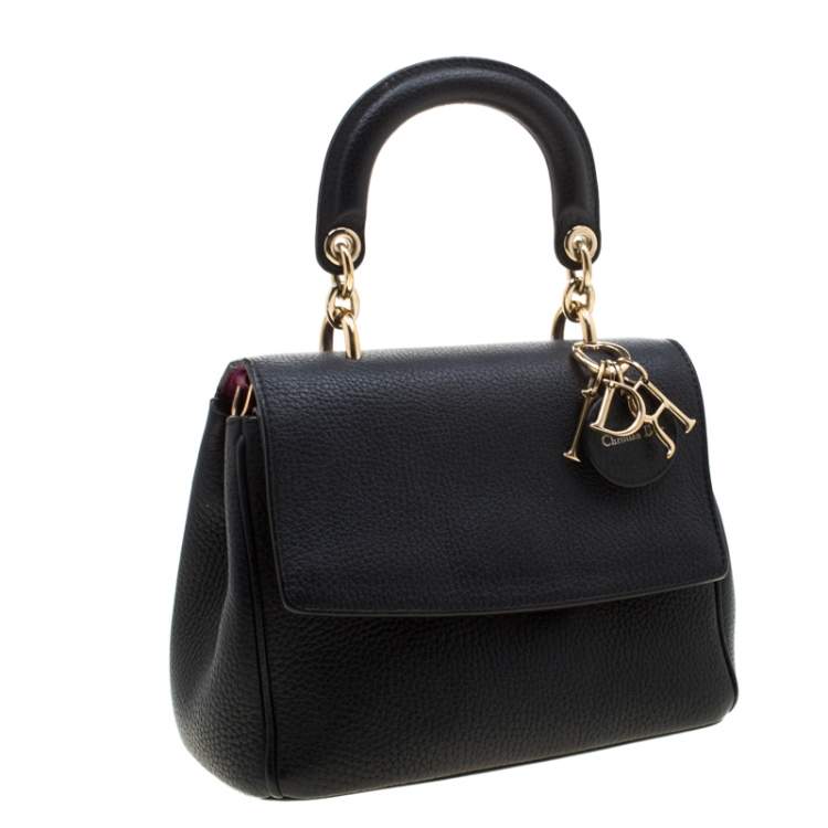 Pre Owned Dior Black Leather Mini Be Dior Top Handle Bag