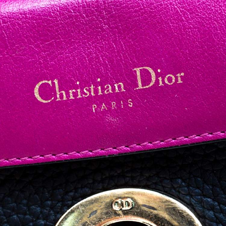 Pre Owned Dior Black Leather Mini Be Dior Top Handle Bag