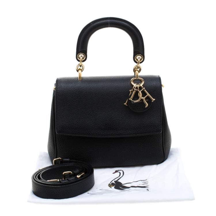 Pre Owned Dior Black Leather Mini Be Dior Top Handle Bag