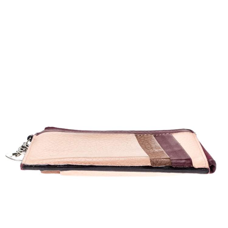 Pre Owned Dior Multicolor Leather Zipped Card Holder