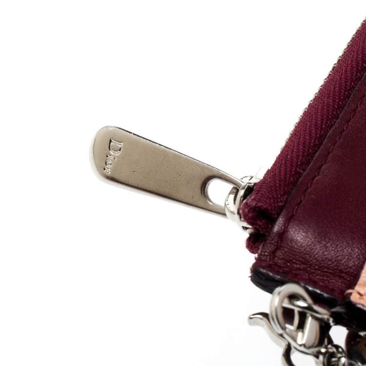 Pre Owned Dior Multicolor Leather Zipped Card Holder