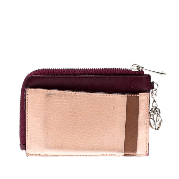 Pre Owned Dior Multicolor Leather Zipped Card Holder