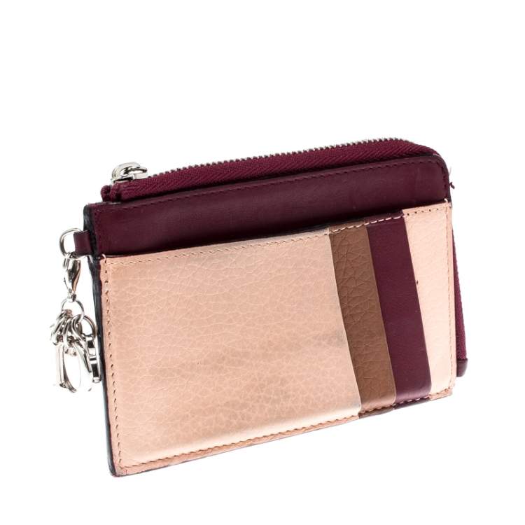 Pre Owned Dior Multicolor Leather Zipped Card Holder