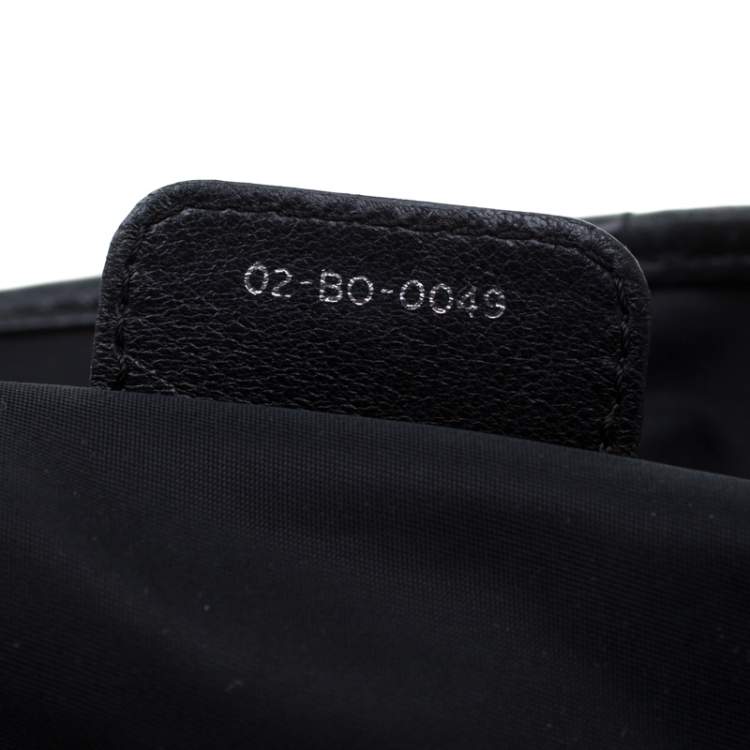 Pre Owned Dior Black Cannage Nylon Charming Lock Satchel