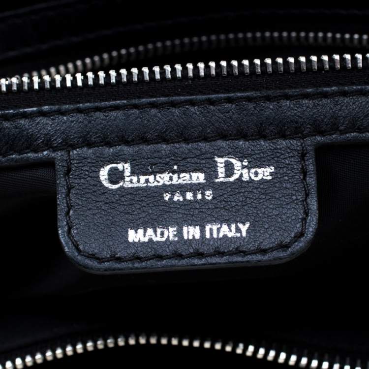 Pre Owned Dior Black Cannage Nylon Charming Lock Satchel