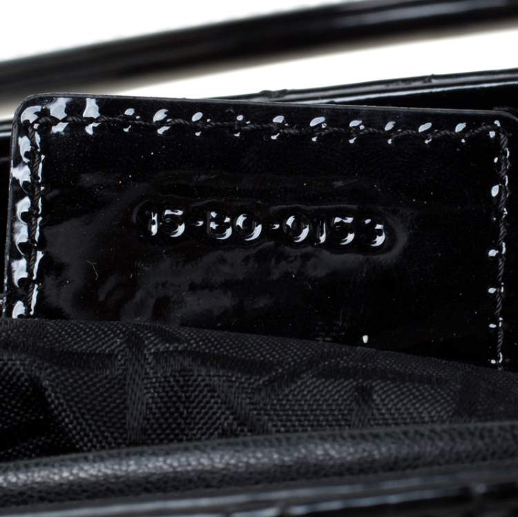 Pre Owned Dior Black Patent Leather Medium Lady Dior Tote