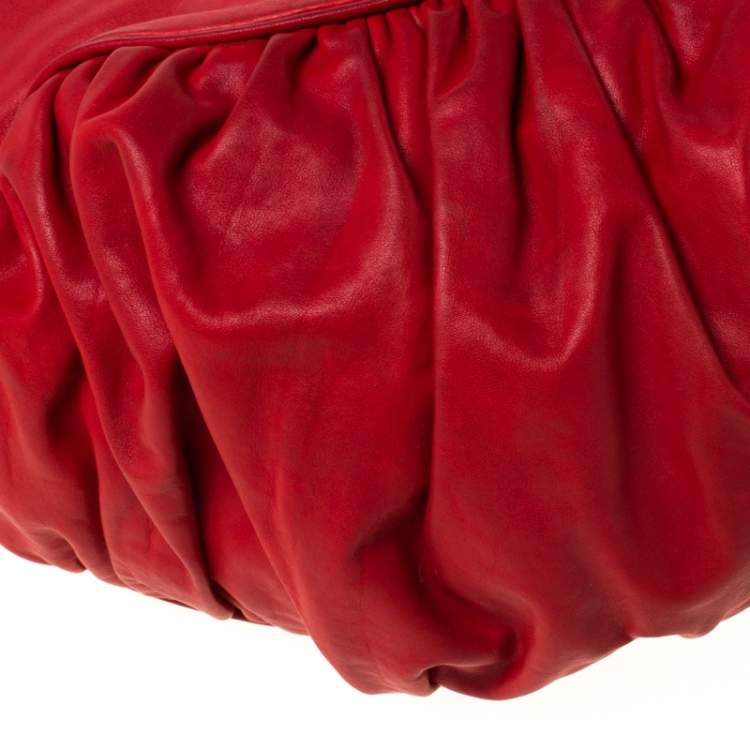 Pre Owned Dior Red Leather Gypsy Hobo