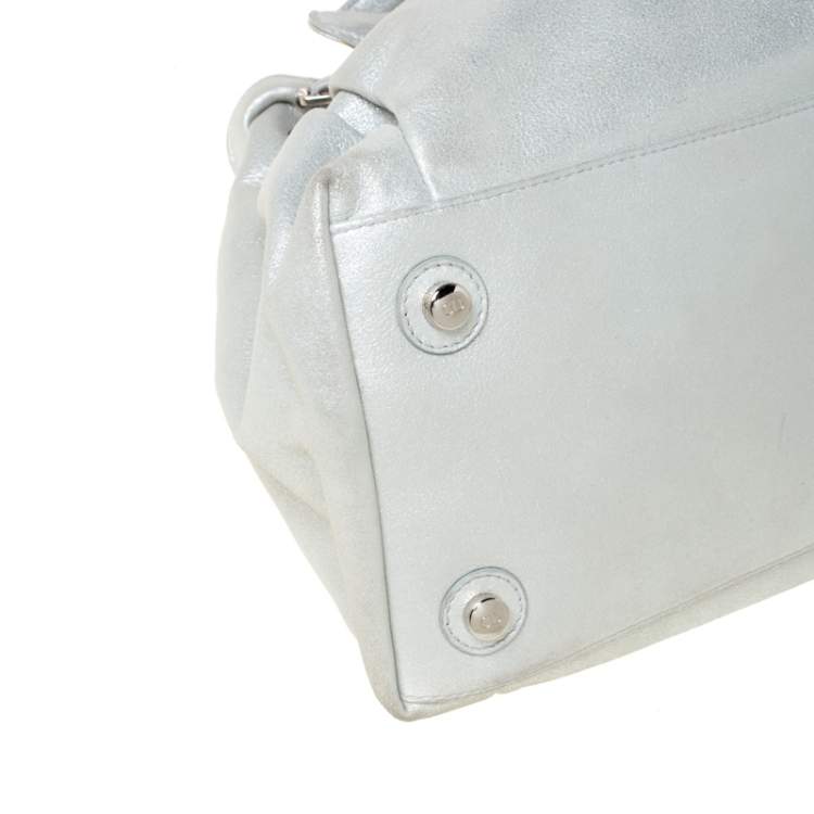 Pre Owned Dior Silver Suede Le Trente Hobo 