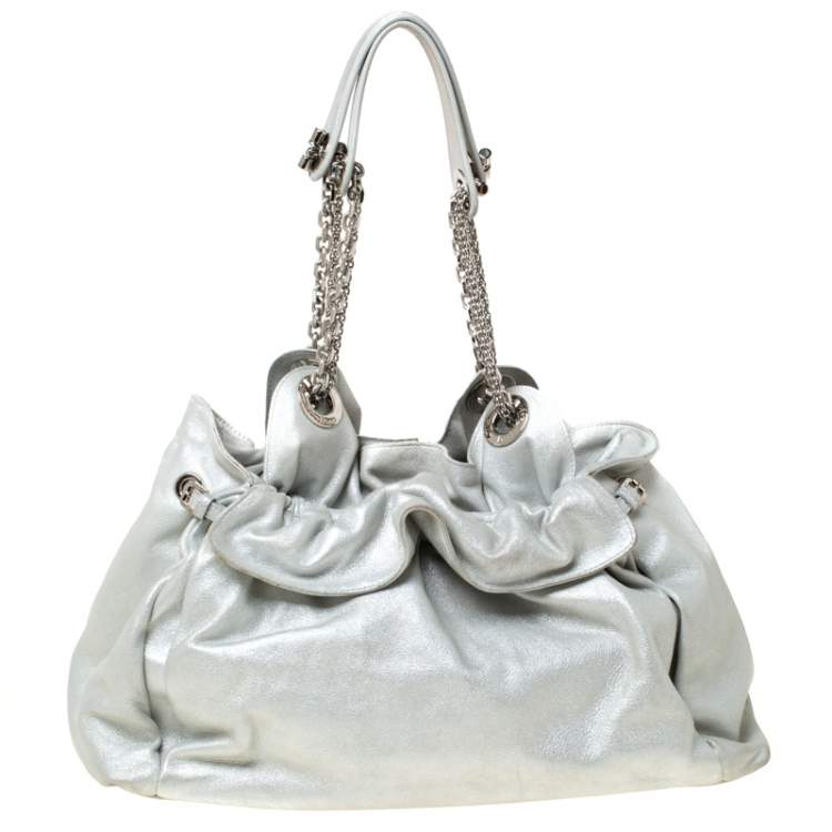 Pre Owned Dior Silver Suede Le Trente Hobo 