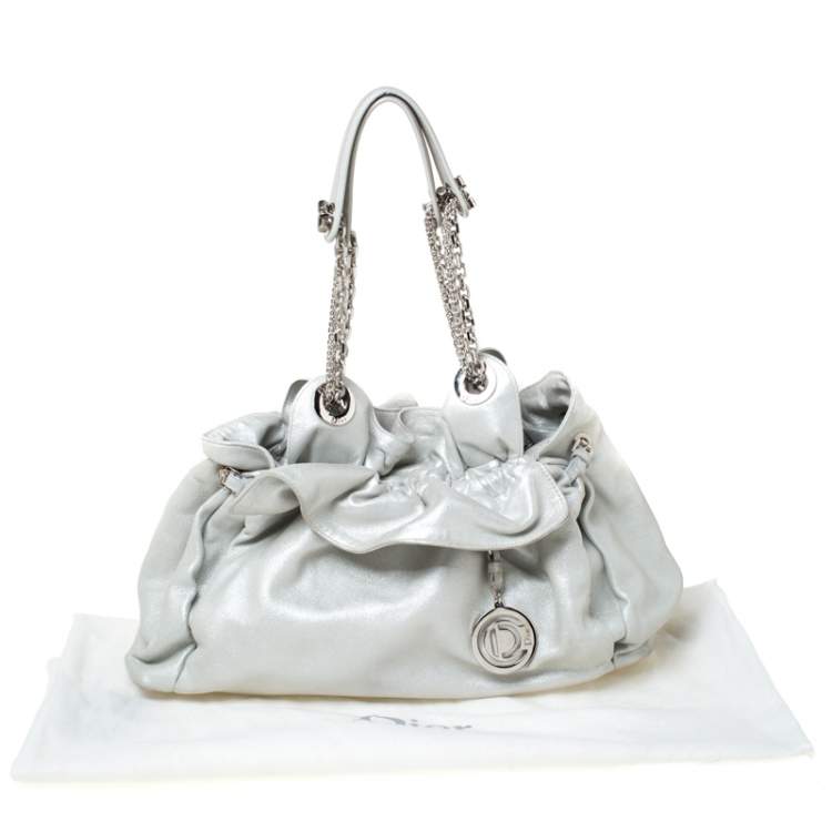 Pre Owned Dior Silver Suede Le Trente Hobo 