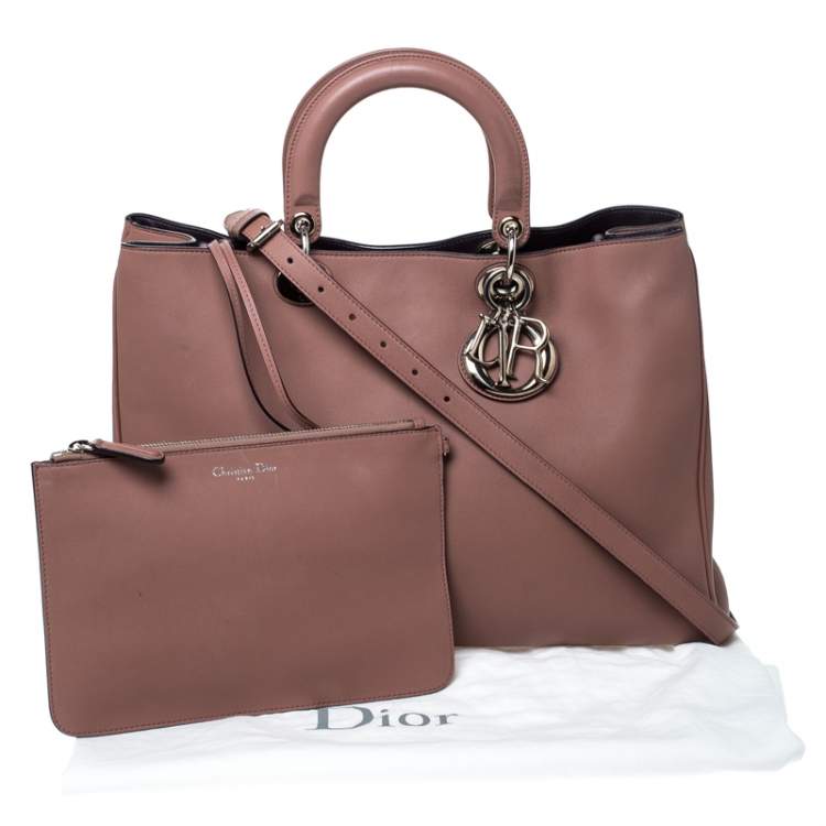 Pre Owned Dior Old Rose Leather Large Diorissimo Shopper Tote