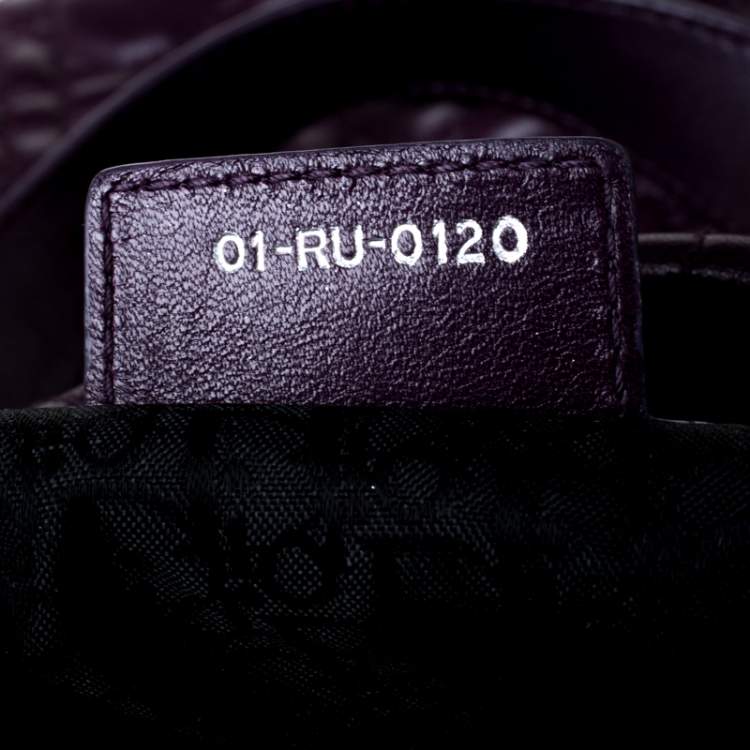 Pre Owned Dior Purple Cannage Quilted Soft Leather Large Shopper Tote