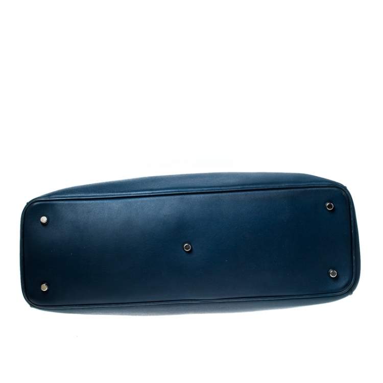 Pre Owned Dior Blue Leather Large Diorissimo Shopper Tote