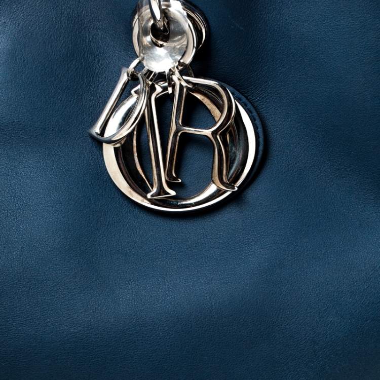 Pre Owned Dior Blue Leather Large Diorissimo Shopper Tote
