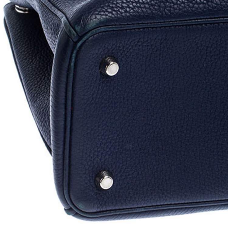 Pre Owned Dior Blue Leather Large Diorissimo Shopper Tote