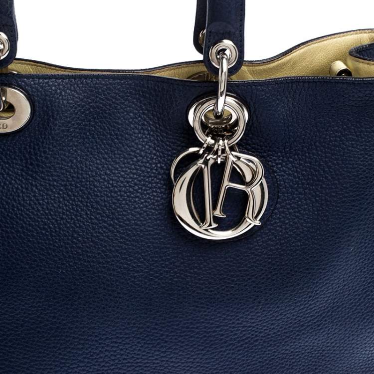 Pre Owned Dior Blue Leather Large Diorissimo Shopper Tote