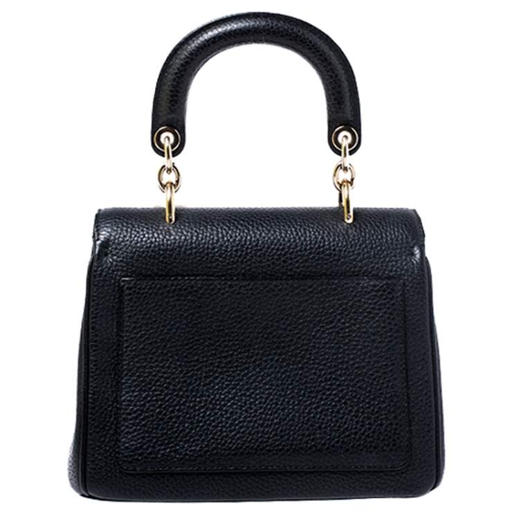 Pre Owned Dior Black Leather Mini Be Dior Top Handle Bag