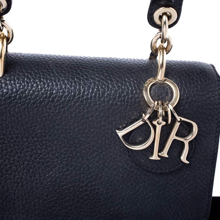 Pre Owned Dior Black Leather Mini Be Dior Top Handle Bag
