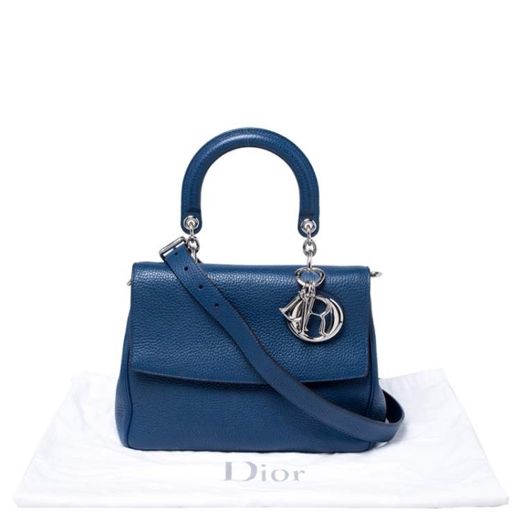 Pre Owned Dior Blue Leather Small Be Dior Flap Top Handle Bag
