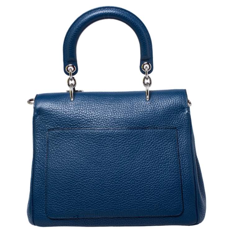 Pre Owned Dior Blue Leather Small Be Dior Flap Top Handle Bag