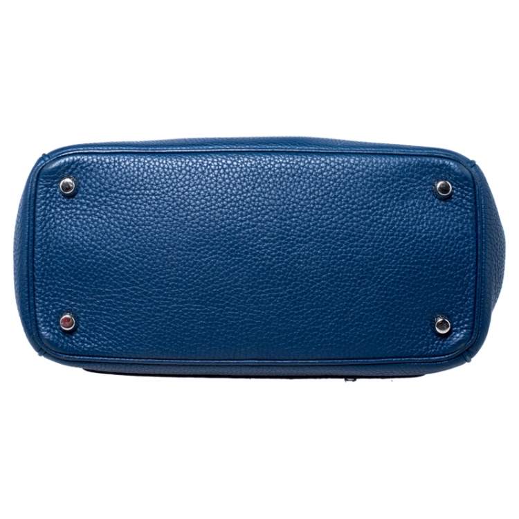 Pre Owned Dior Blue Leather Small Be Dior Flap Top Handle Bag