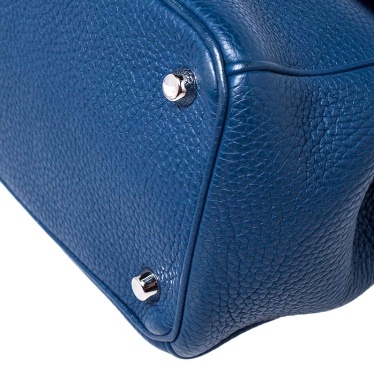 Pre Owned Dior Blue Leather Small Be Dior Flap Top Handle Bag