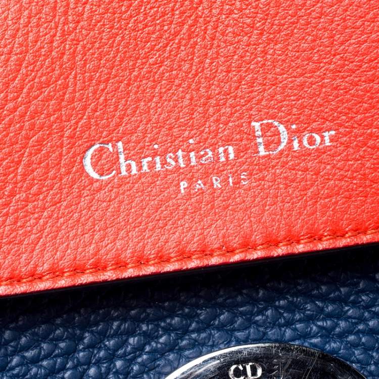 Pre Owned Dior Blue Leather Small Be Dior Flap Top Handle Bag